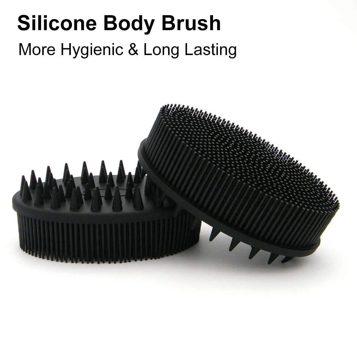 Upgrade Silicone Body Scrubber and Hair Shampoo Brush