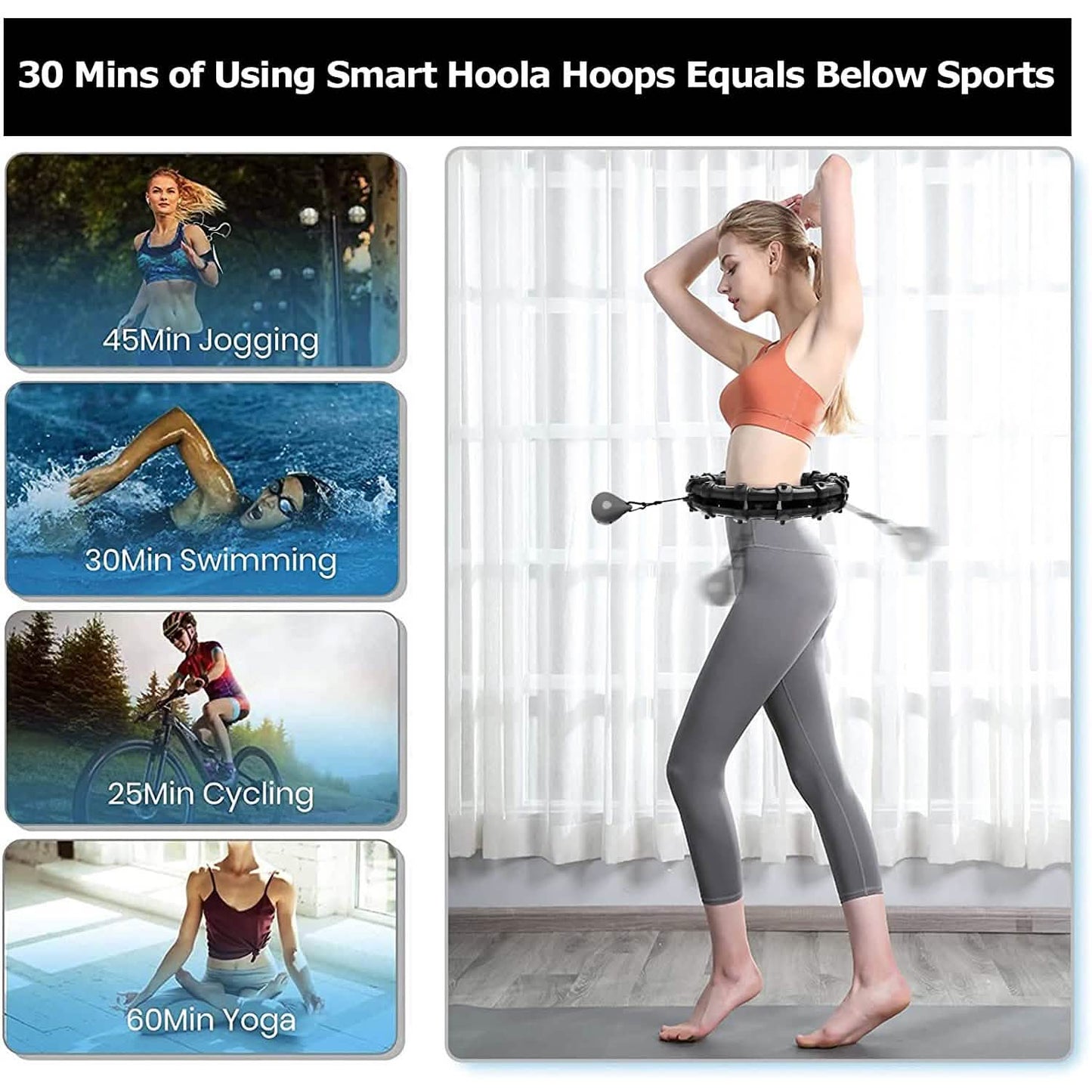 Upgraded Large Size Smart Weighted Exercise Hoola Hoops