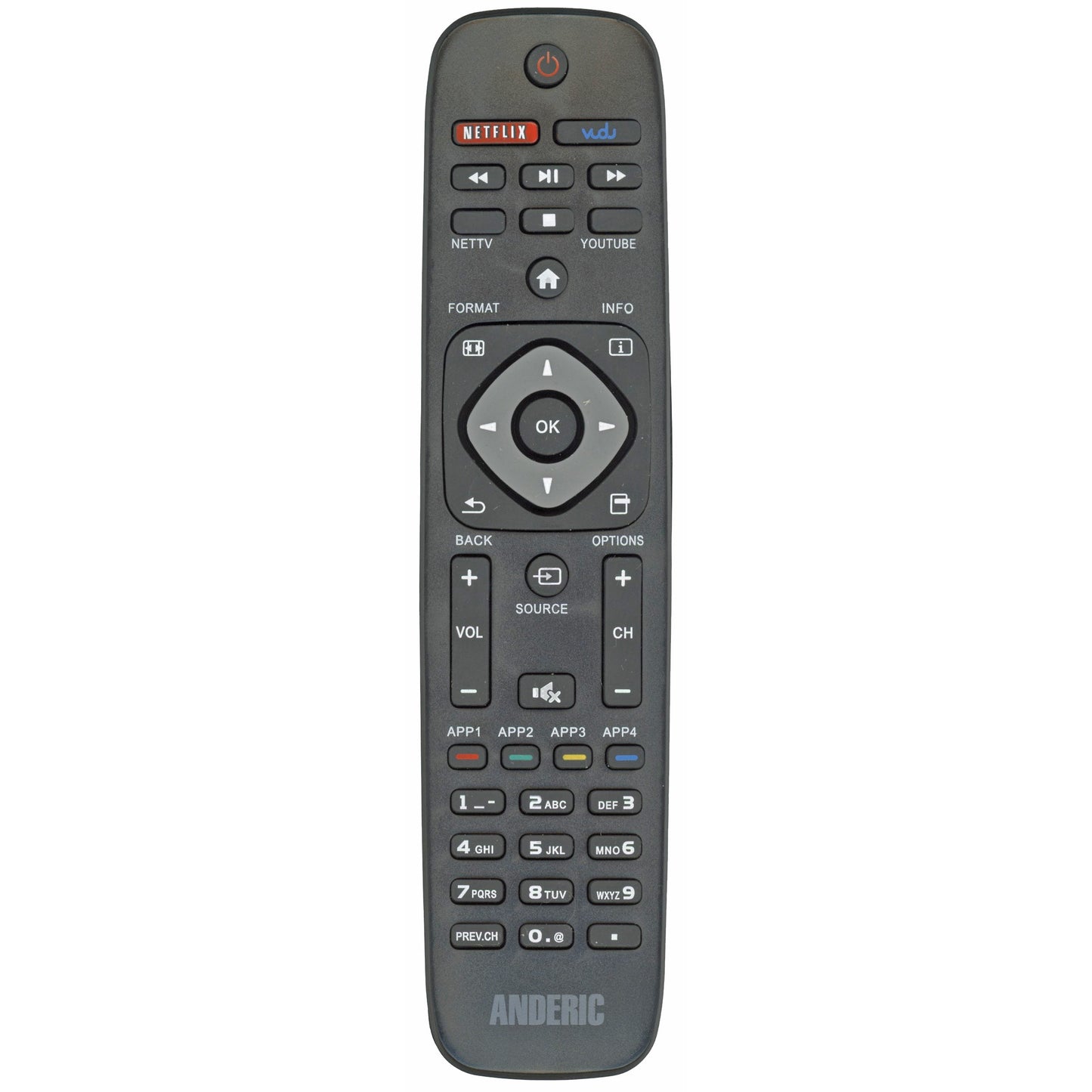 Anderic URMT41JHG003 Replacement Smart TV Remote Control for Philips NH500UP, URMT41JHG012, URMT41JHG006, and more