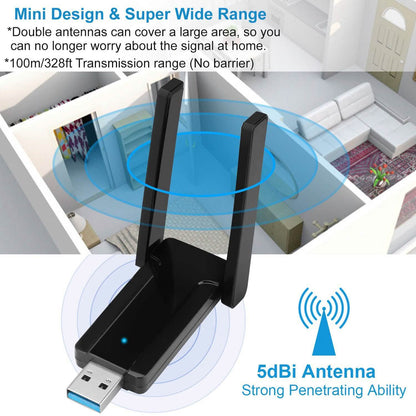 USB 3.0 WiFi Adapter AC1300 Mbps