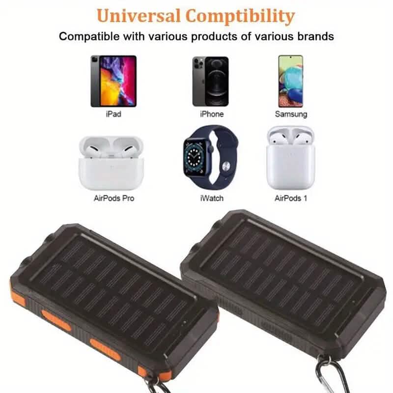 USB Portable Charger 10000mAh Solar Power Bank for Cell Phone and Laptops