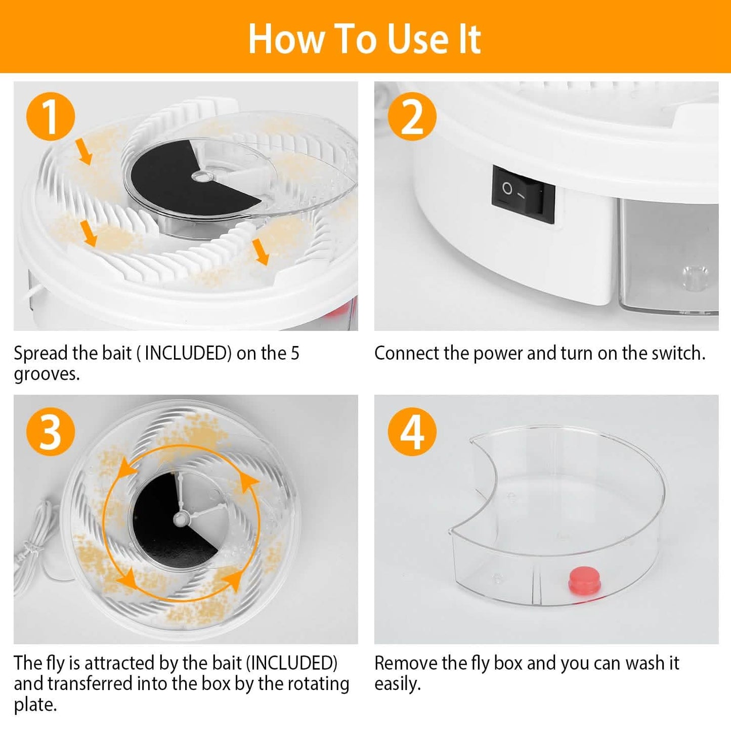 USB powered Electric Fly Trap Automatic Flycatcher