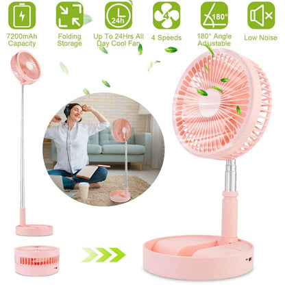 USB Rechargeable Portable Folding Desk Table Fan
