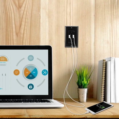 USB Wall Outlet Dual 2.4A USB Wall Charger