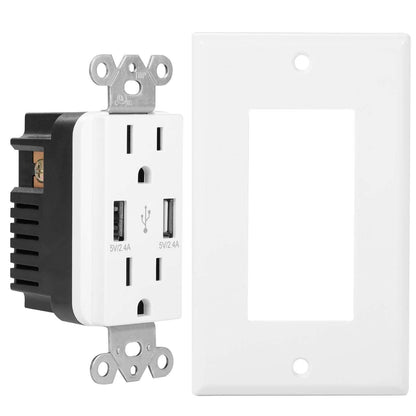 USB Wall Outlet Dual 2.4A USB Wall Charger
