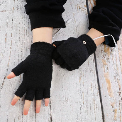 USB Wool Heated Gloves Mitten