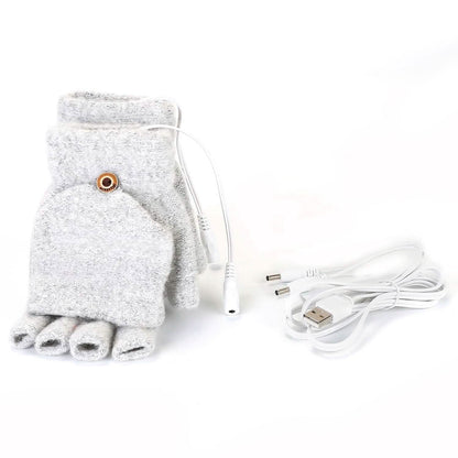 USB Wool Heated Gloves Mitten