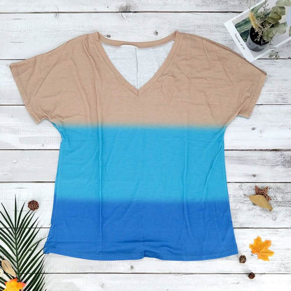 V-Neck Striped T-Shirt for Women