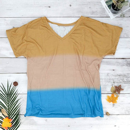 V-Neck Striped T-Shirt for Women