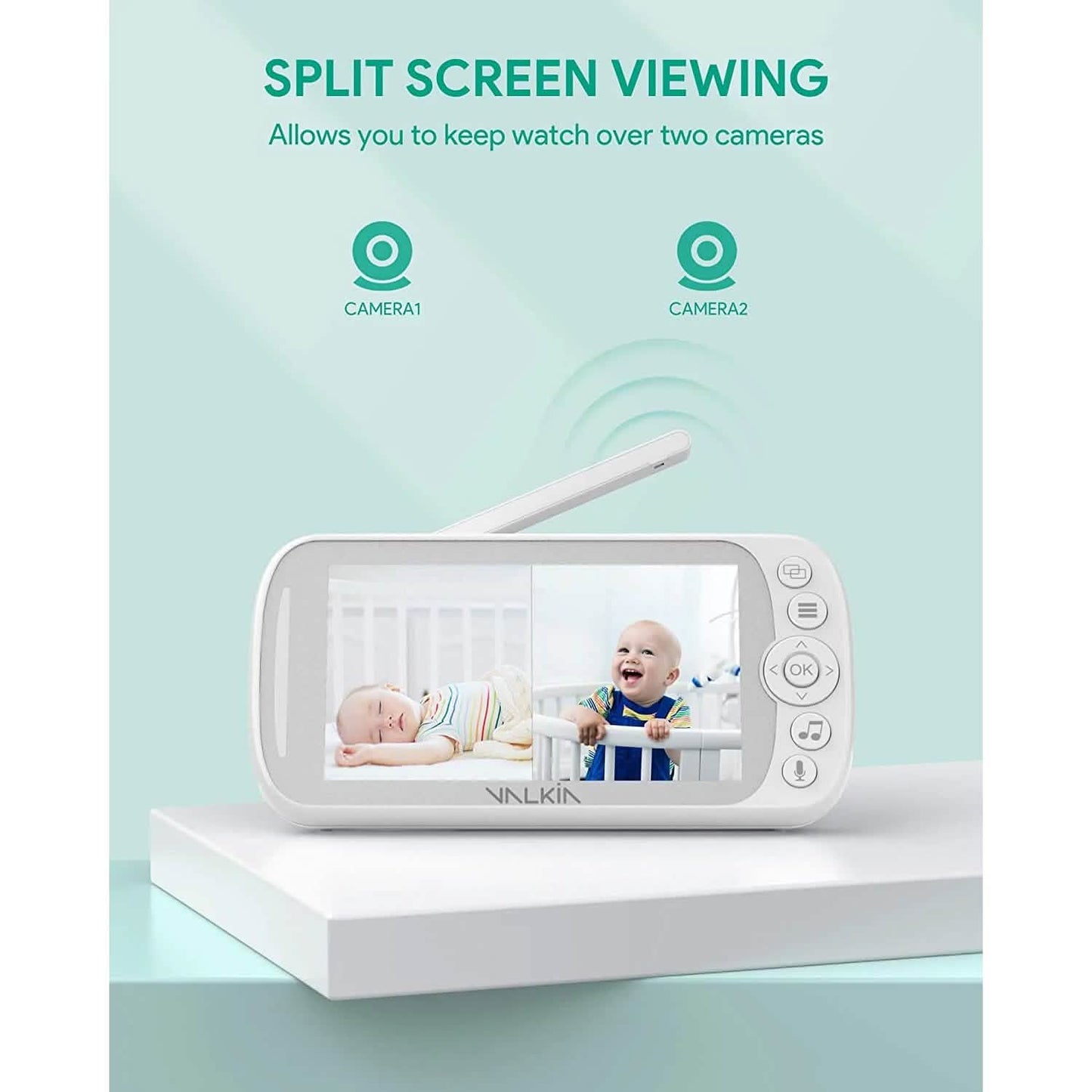 VALKIA 720P 5" HD Display Baby Monitor with Camera & Audio