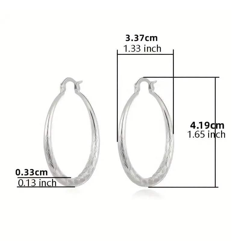 Vintage Pattern Large Hoop Earrings