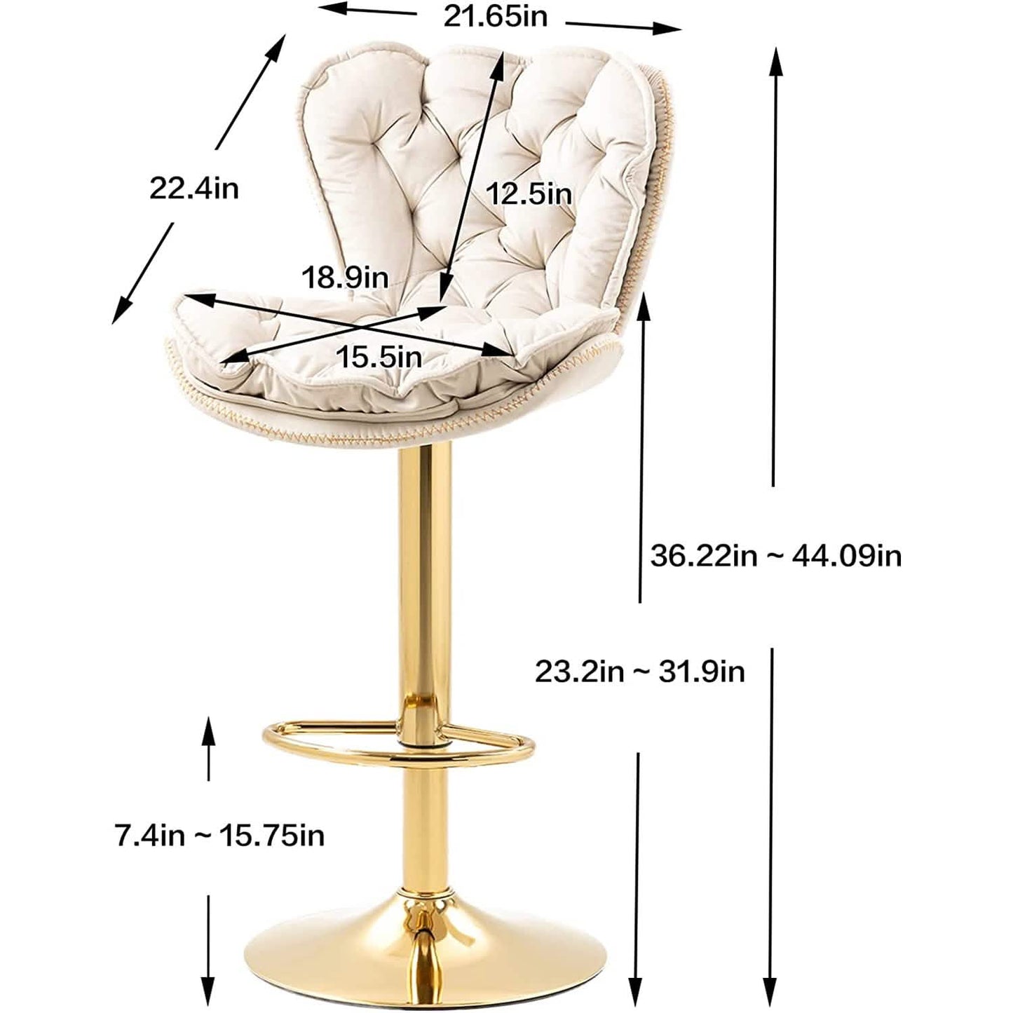 Vintage Swivel Velvet Bar Stools