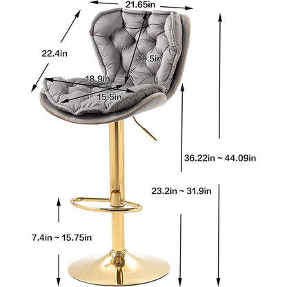 Vintage Swivel Velvet Bar Stools