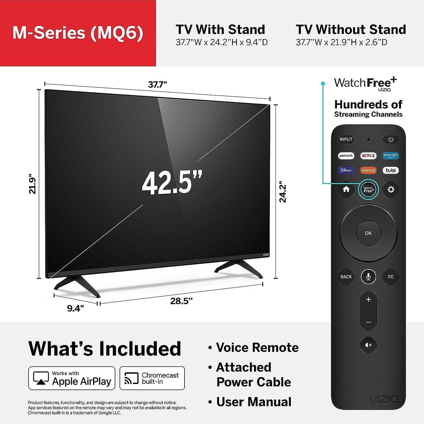 VIZIO 43-Inch M-Series 4K UHD Quantum LED HDR Smart TV (Refurbished)