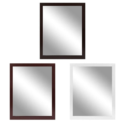 Wall Mount Mirror Wood-Like Frame Rectangle Modern Hanging Mirror