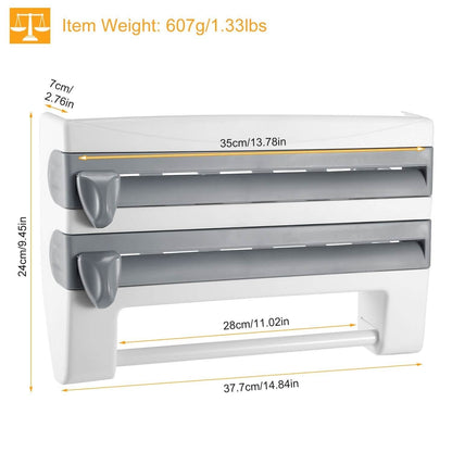 Wall Mounted Kitchen Roll Dispenser with Cutter