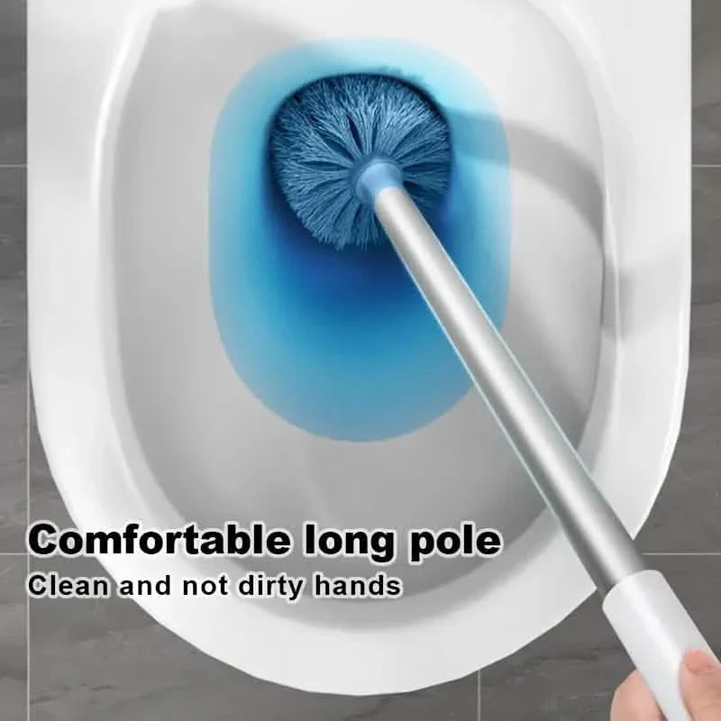 Wall Mounted Long Handle Toilet Cleaning Brush With Holder