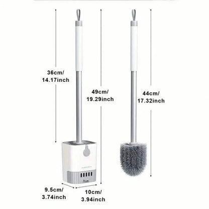 Wall Mounted Long Handle Toilet Cleaning Brush With Holder