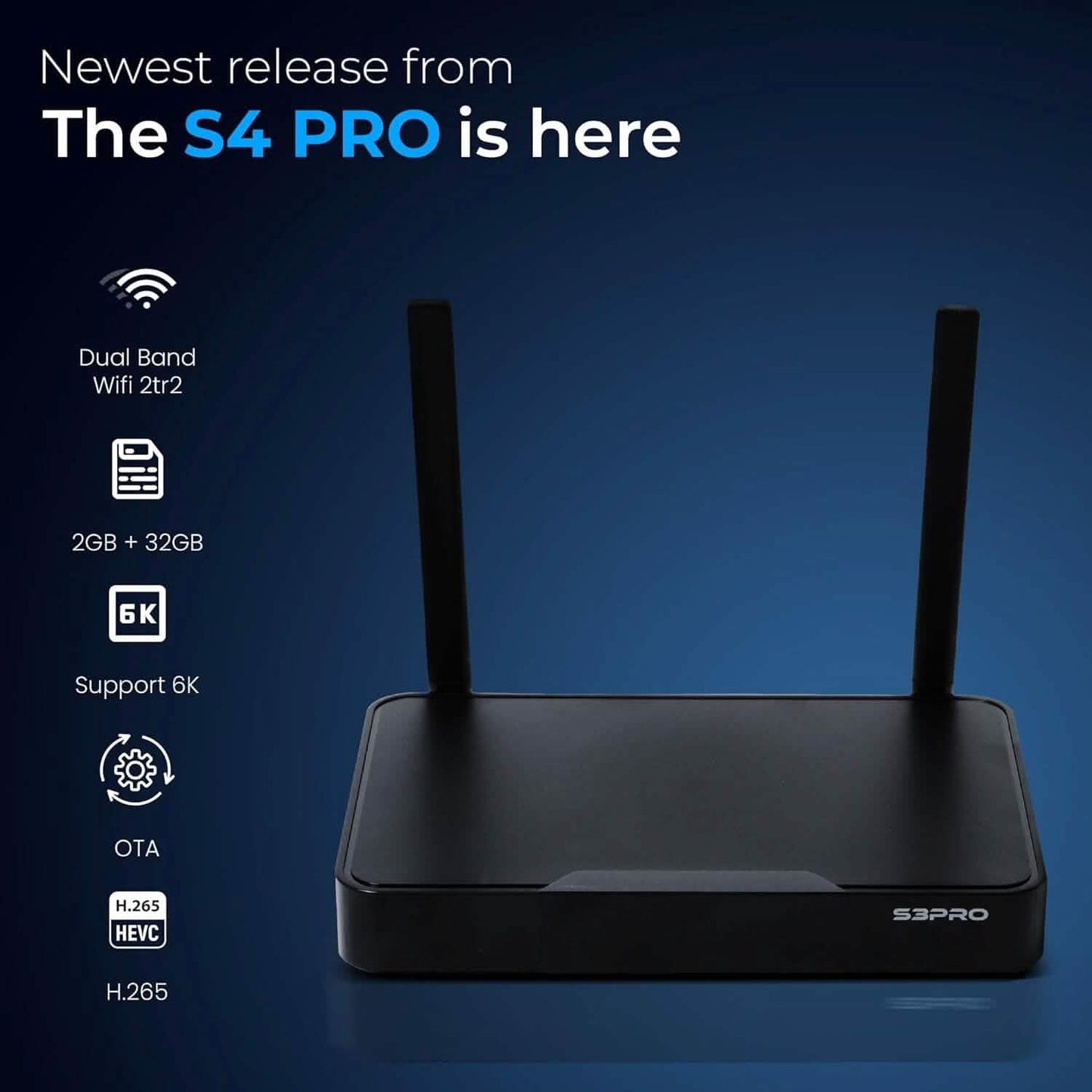 WALLECOM 2023 Latest S4 PRO Smart TV Box  (Refurbished)