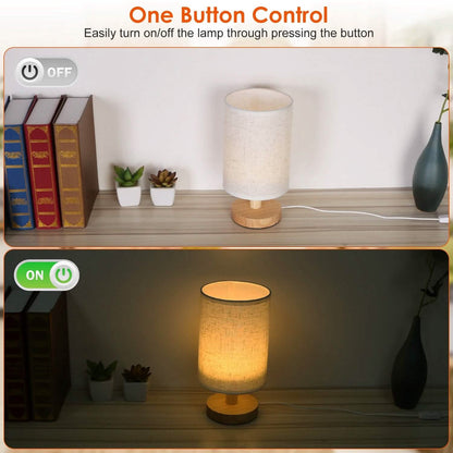 Warm White Nightstand Lamp USB Plug Modern Lantern