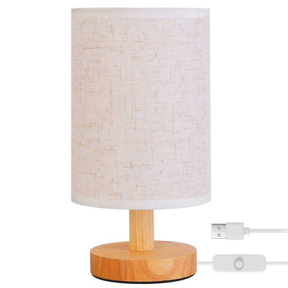 Warm White Nightstand Lamp USB Plug Modern Lantern