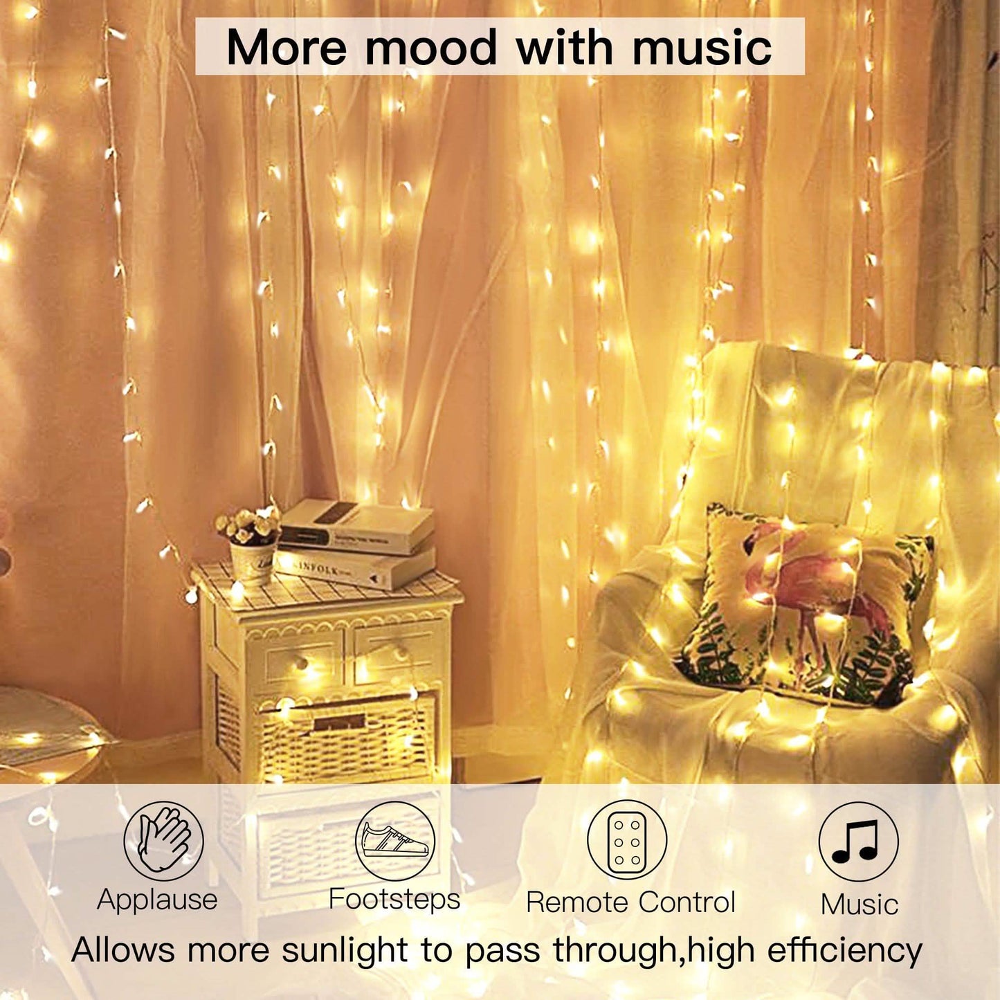 Warm White USB Remote Control 300LED String Lights