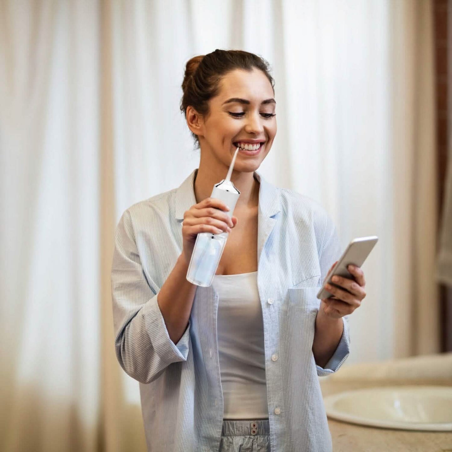 Water Flosser Cordless Dental Oral Irrigator Waterproof Teeth Cleaner