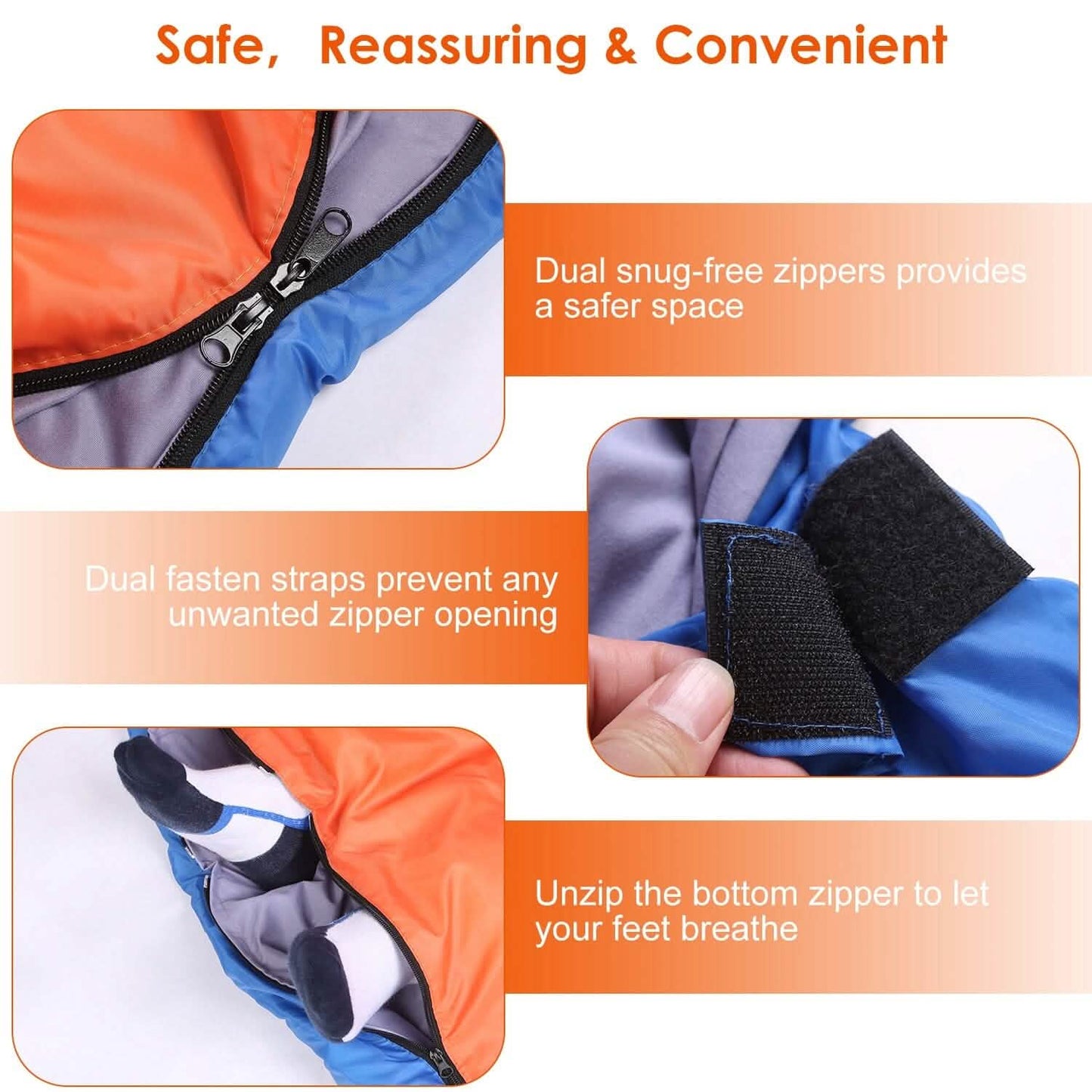 Water Resistant Camping Cotton Liner Sleeping Bag with Sack