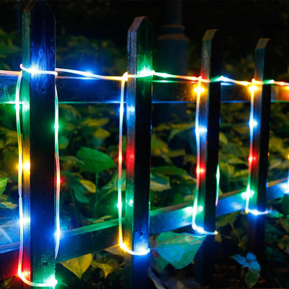 Waterproof 75.5 Ft. 200 LED Colorful Rope String Fairy Lights