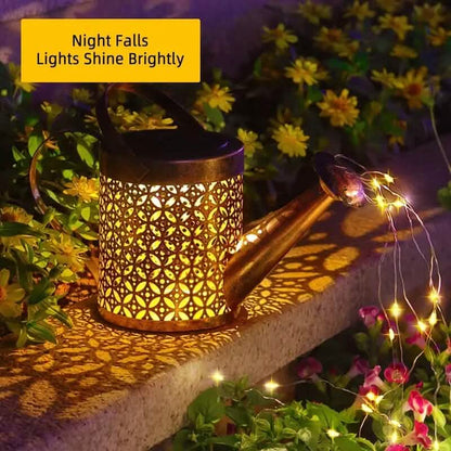 Waterproof Copper Solar Watering Can Light