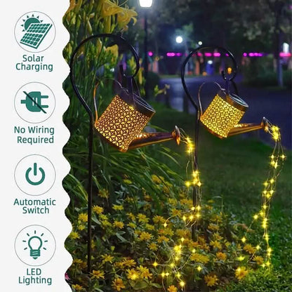 Waterproof Copper Solar Watering Can Light