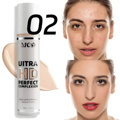 Waterproof Long Lasting Liquid Foundation #02 For Concealing Dark Circles Acne Blemishes