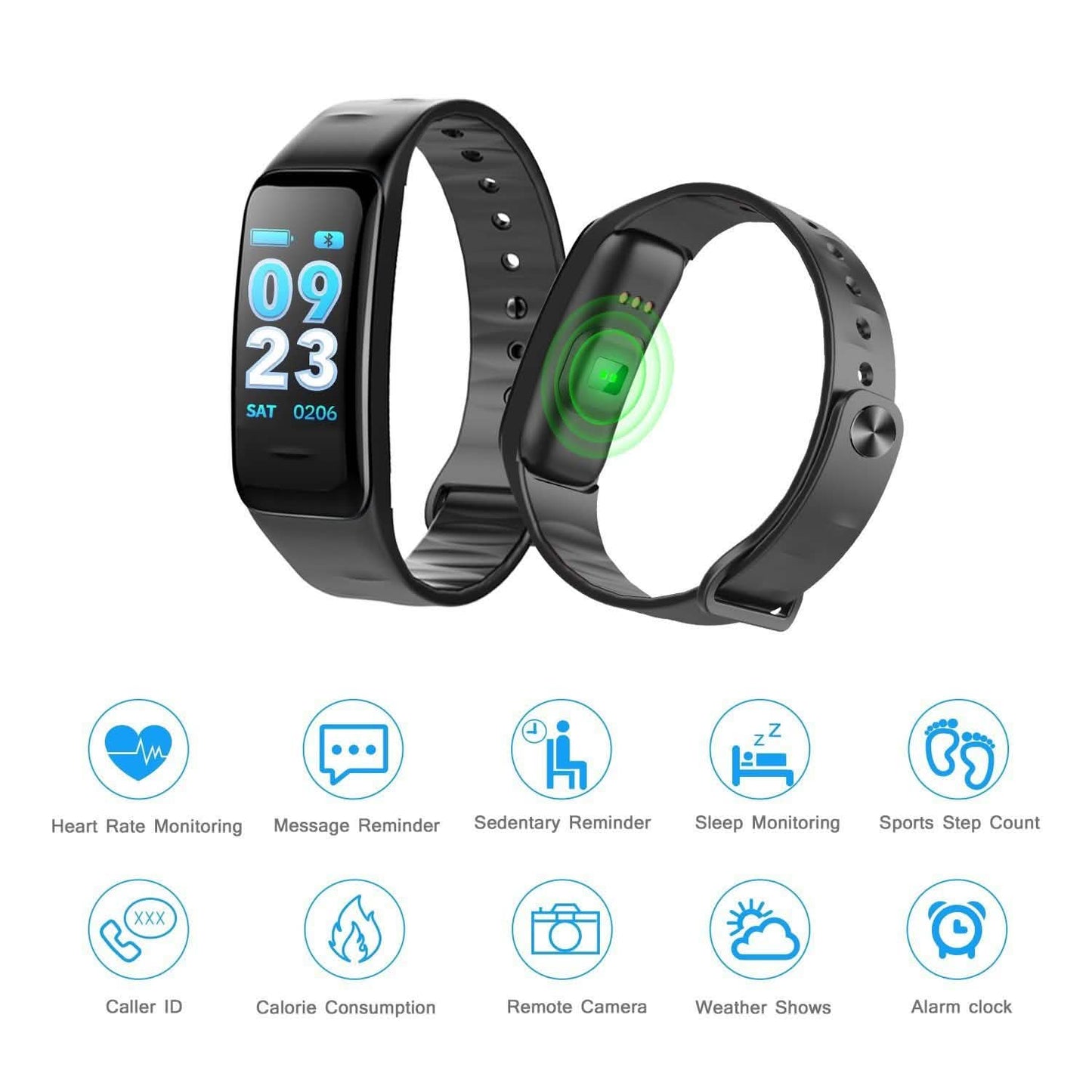 Waterproof Purple Smart Wristband Bracelet Fitness Tracker Health Monitor Heart Rate