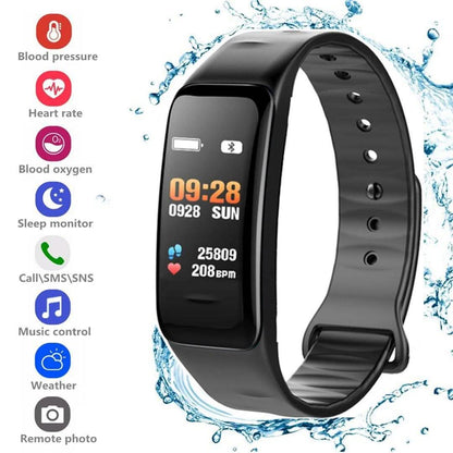 Waterproof Purple Smart Wristband Bracelet Fitness Tracker Health Monitor Heart Rate