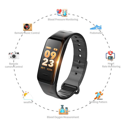 Waterproof Purple Smart Wristband Bracelet Fitness Tracker Health Monitor Heart Rate