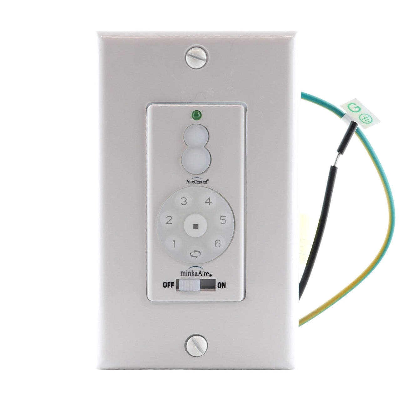 Minka Aire WC500 Wired Wall Plate Ceiling fan Remote Control | 6-Speed | For/Rev | Light Up/Down & Dimming - WC500