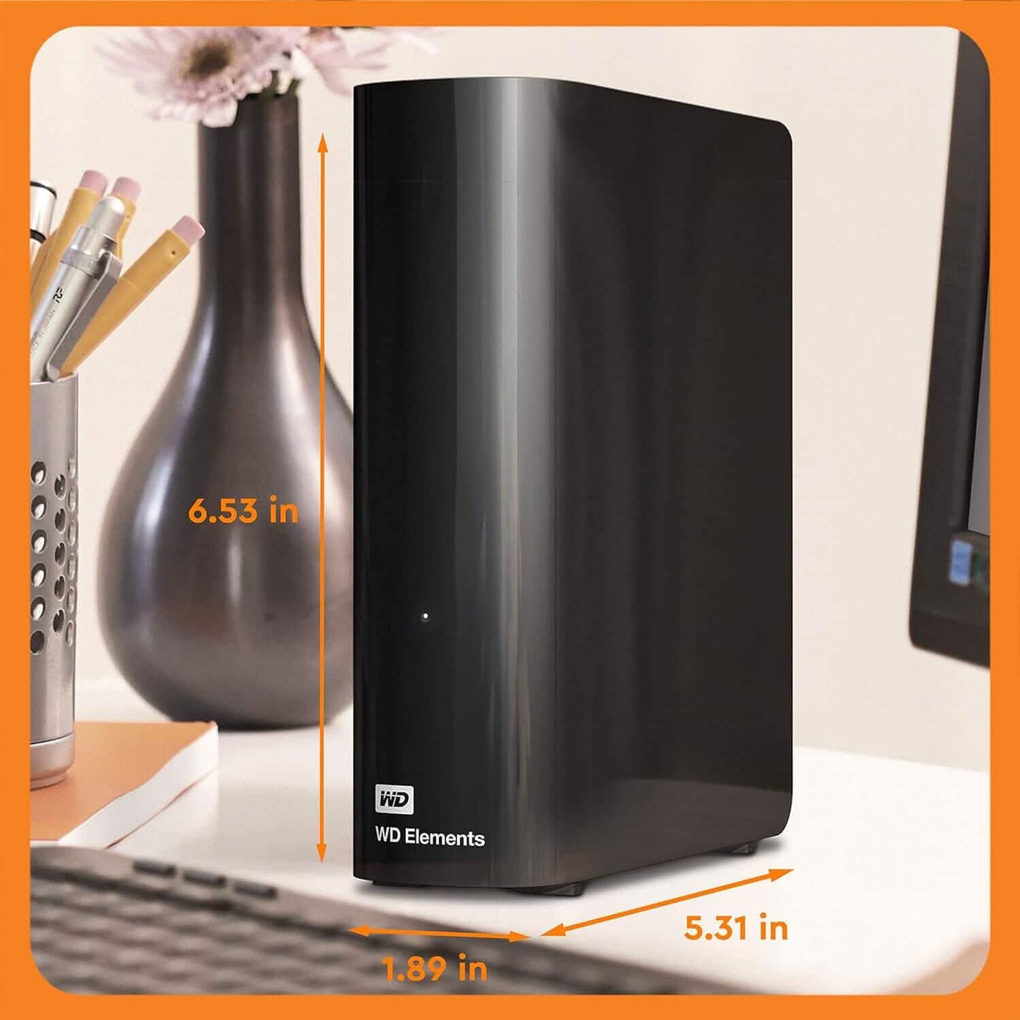 WD 16TB Elements Desktop External Hard Drive, USB 3.0 for Plug-and-Play Storage  (Refurbished)