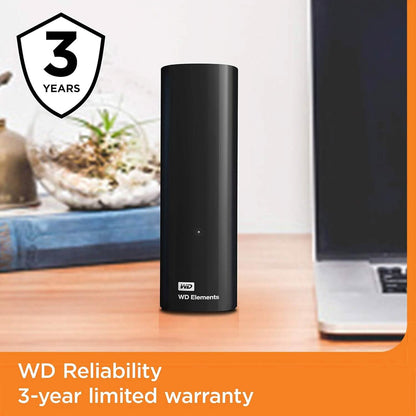 WD 16TB Elements Desktop External Hard Drive, USB 3.0 for Plug-and-Play Storage  (Refurbished)