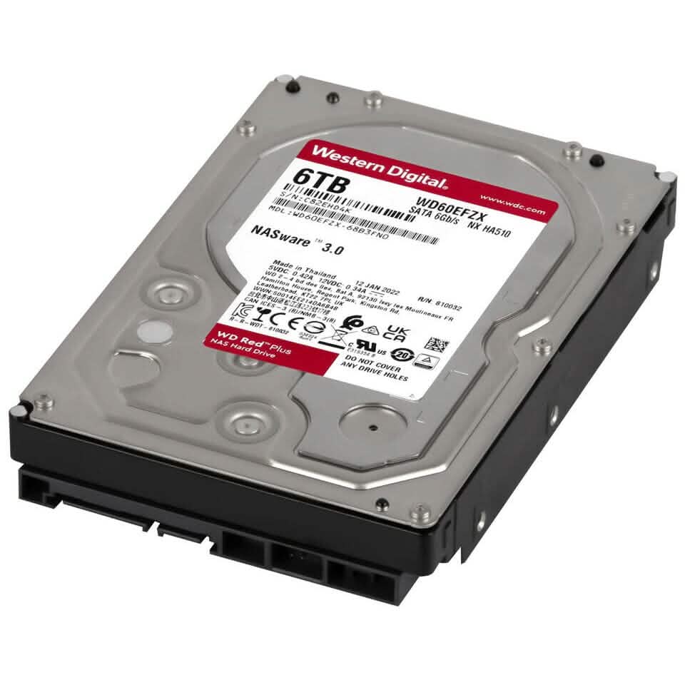 Western Digital Red Plus 6TB 5.4K 128MB SATA III 3.5'' WD60EFZX NX HA510 (Refurbished)