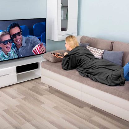 Wearable Fleece Blanket with Sleeves