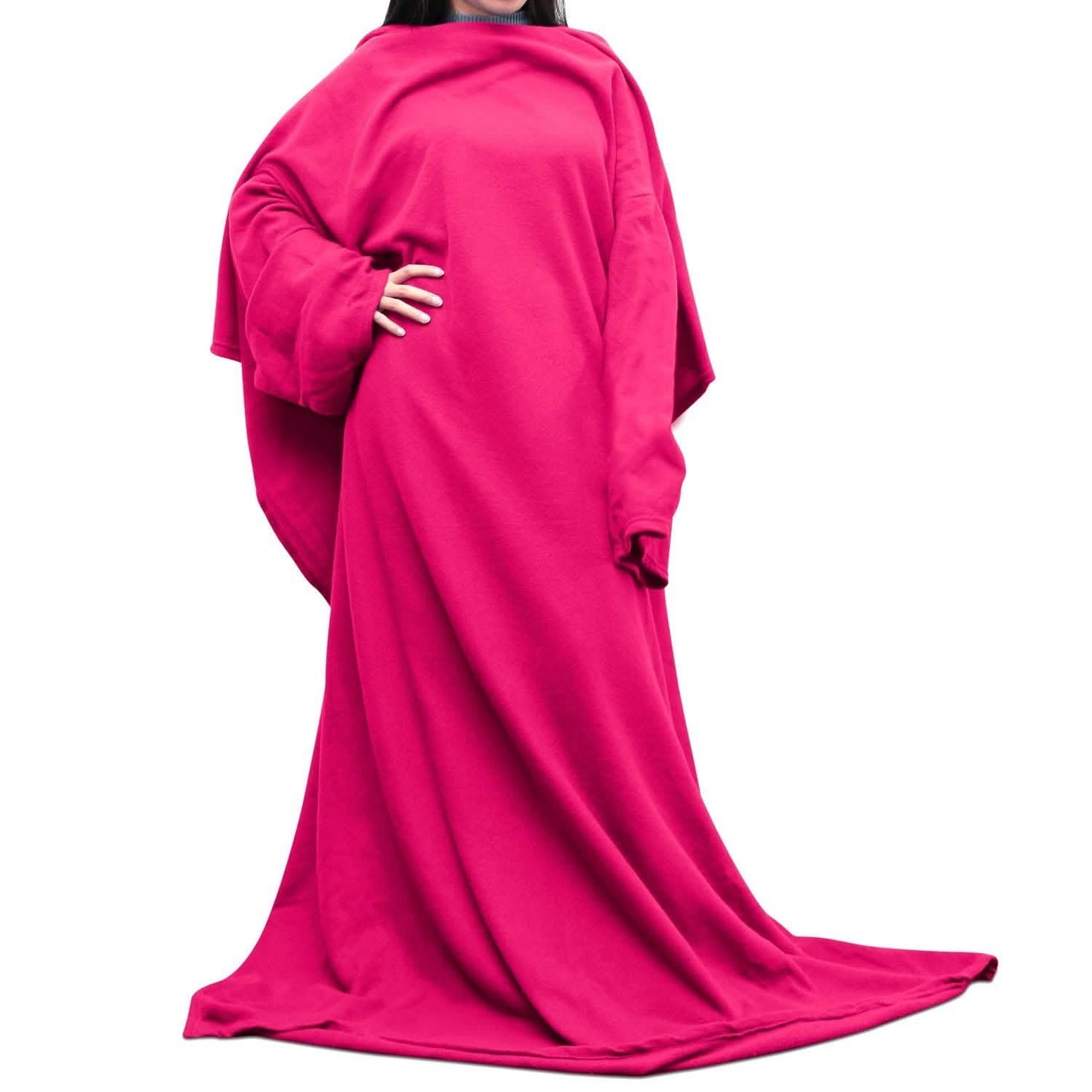 Wearable Fleece Blanket with Sleeves