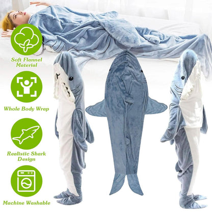 Wearable Shark Sleeping Bag Onezie with Zipper