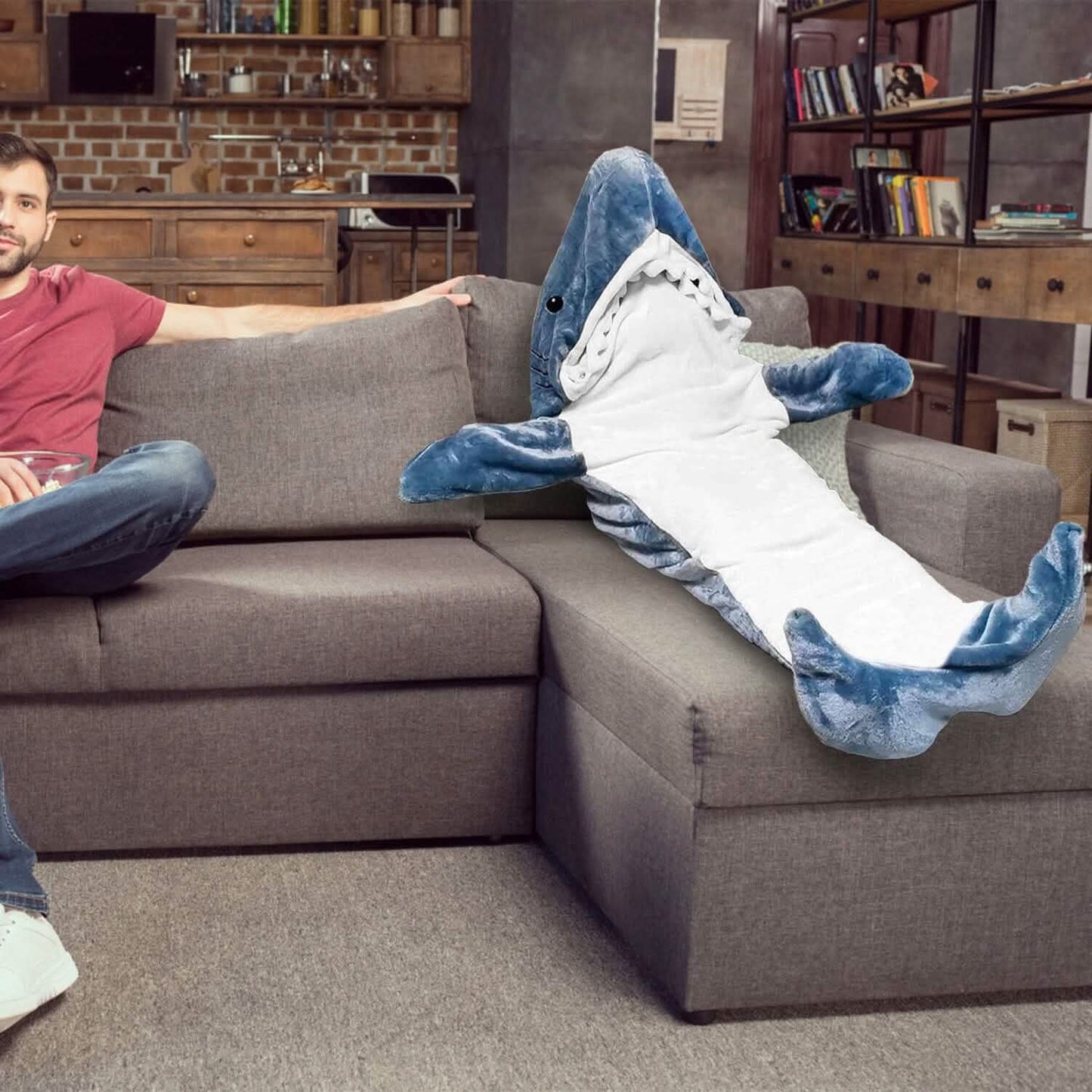 Wearable Shark Sleeping Bag Onezie with Zipper
