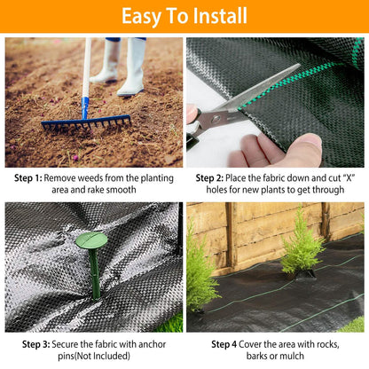 Weed Barrier Landscape Gardening Mat Fabric Woven