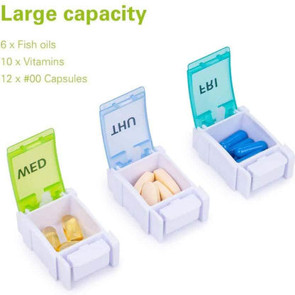 2-Pack: Weekly Pill Organizer Detachable, Sukuos Large Daily Pill Cases
