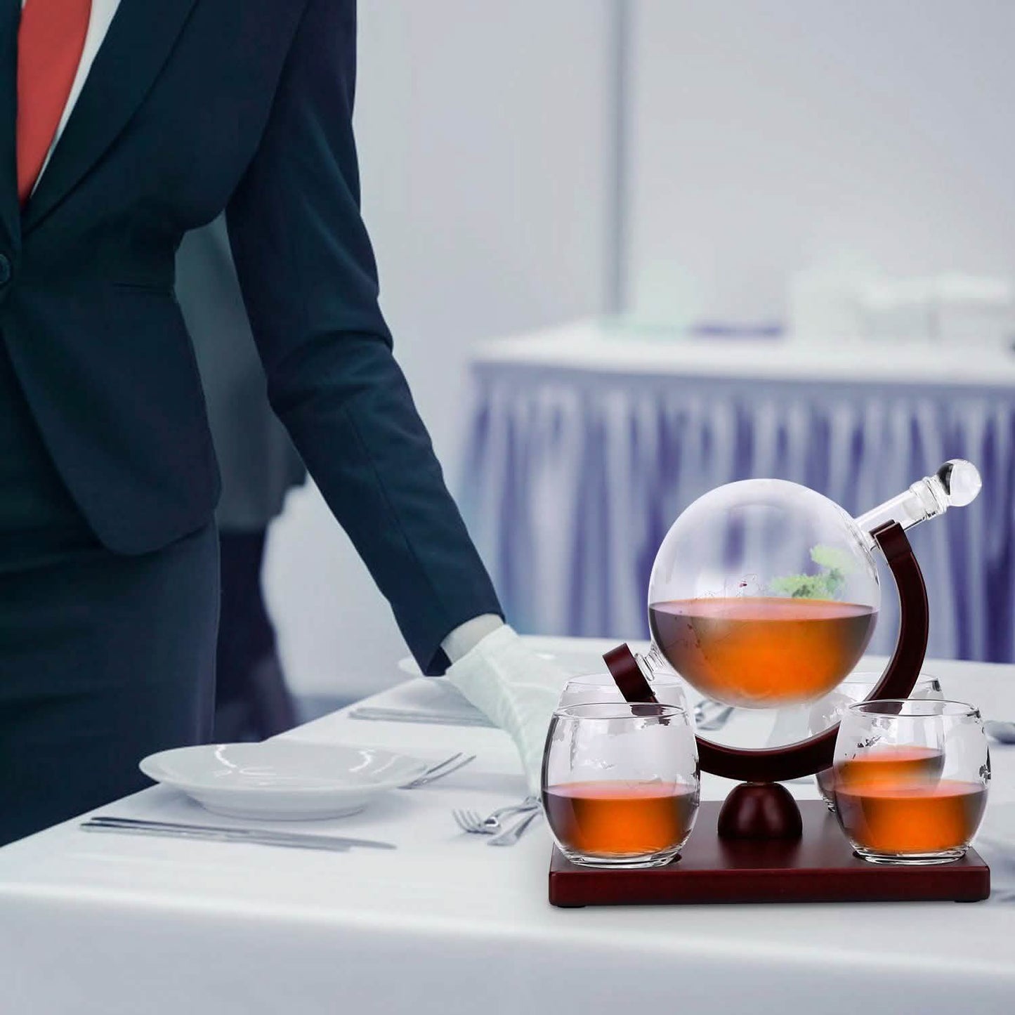 Whiskey Decanter Globe Set