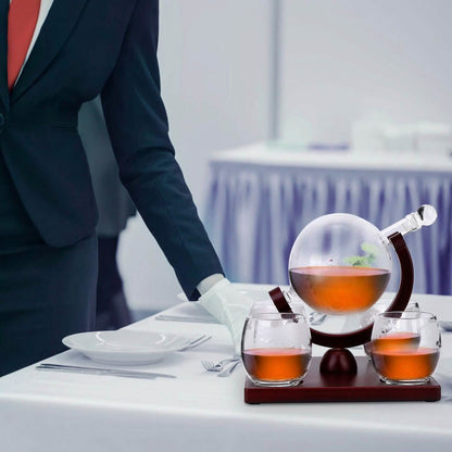 Whiskey Decanter Globe Set