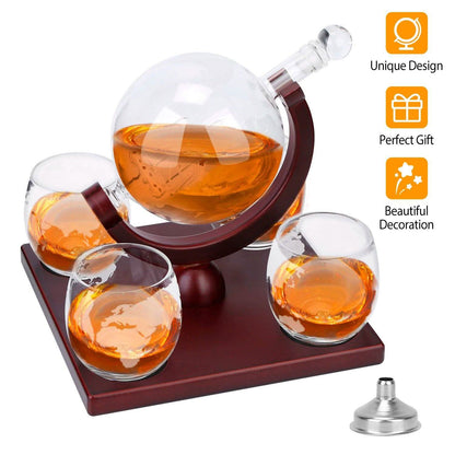 Whiskey Decanter Globe Set