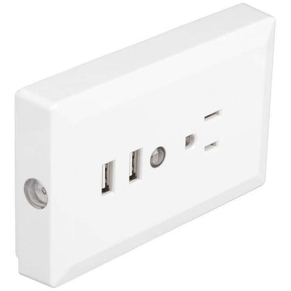 White Light Sensor Dual USB Wall Outlet