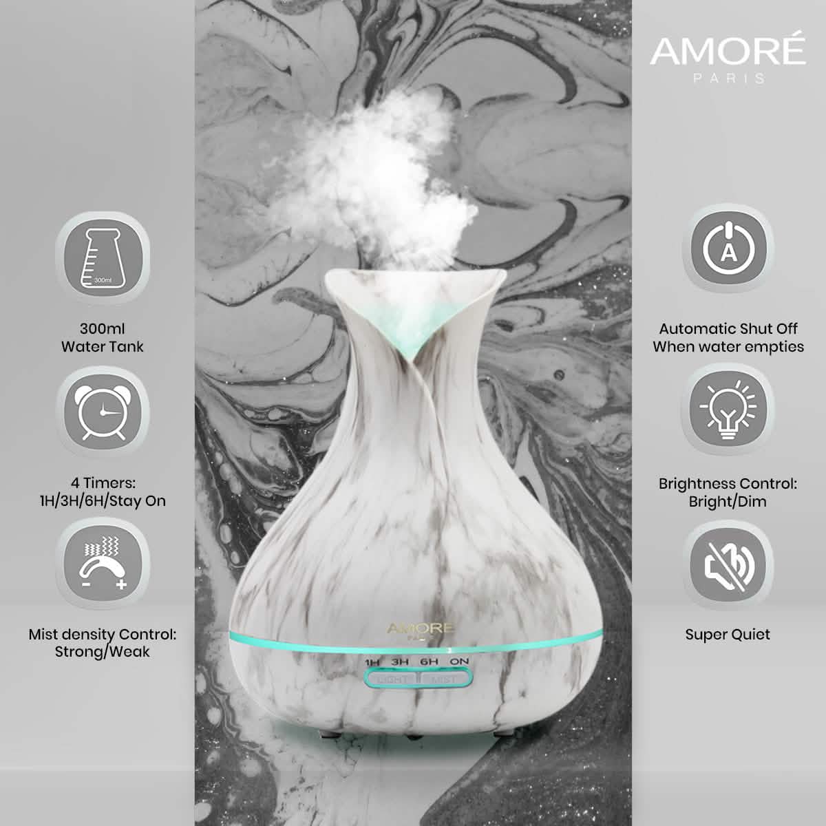 White Marble 300ml Ultrasonic Aroma Diffuser